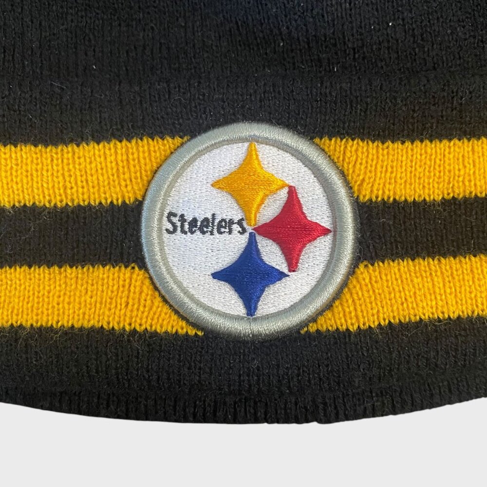 NFL Apparel Pittsburg Steelers Football Hat Pom Beanie Black & Gold One Size New - Picture 4 of 7